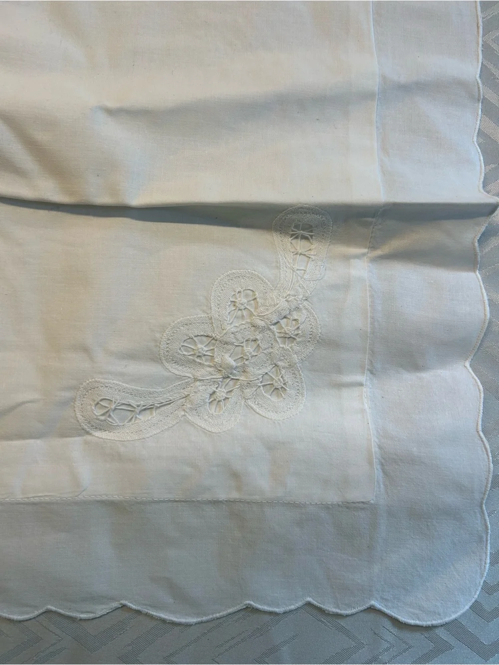 Pair of Vintage Battenburg Lace Pillow Shams NWT
